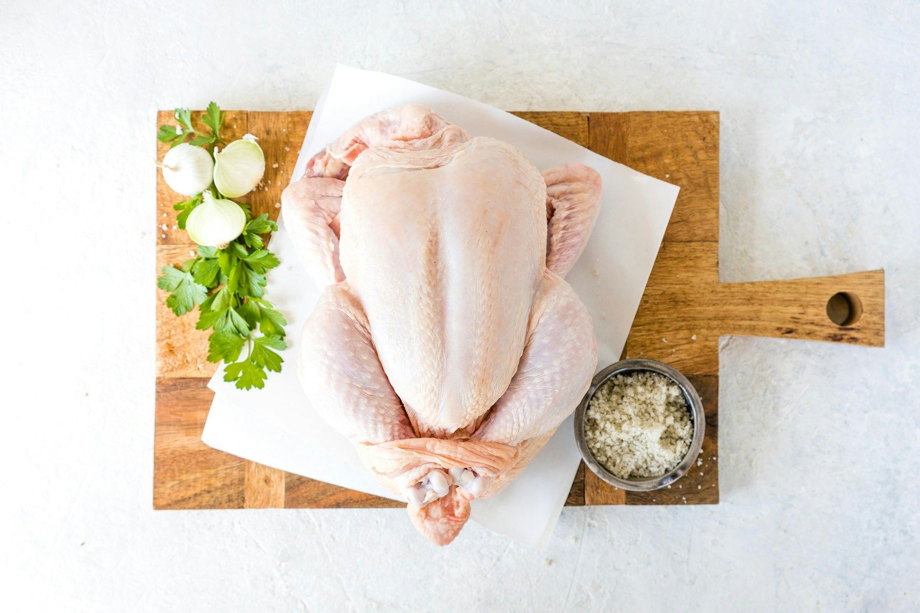 A dressed broiler chicken ready for the freezer.