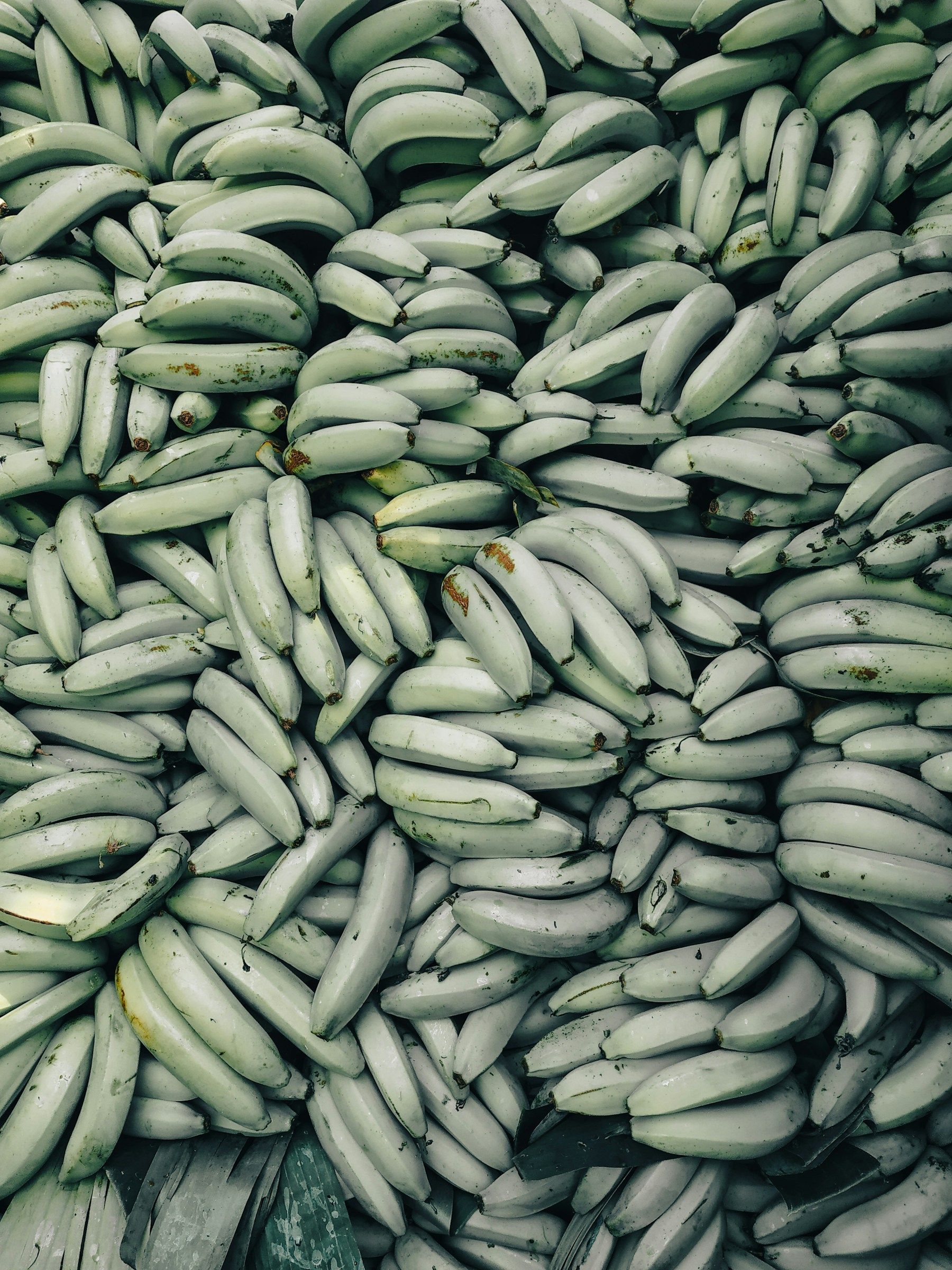 A heap of green plantain.
